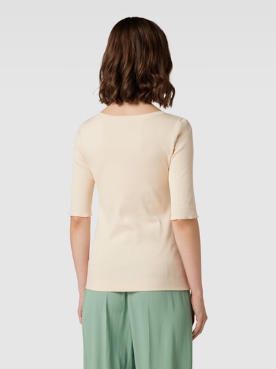 Marc Cain T-shirt van een mix van katoen en elastaan met boothals Offwhite - 5