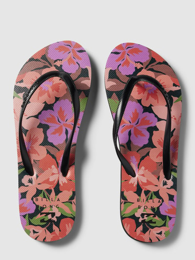 Billabong Teenslippers met bloemenmotief, model 'DAMA' Zwart - 2