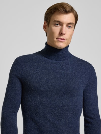 MCNEAL Regular fit coltrui van wolmix met kasjmier Marineblauw gemêleerd - 3