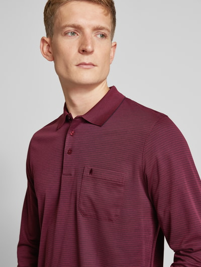 RAGMAN Regular fit poloshirt met borstzak Bordeaux - 3