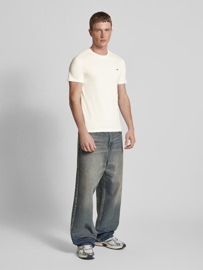 Tommy Jeans Slim fit T-shirt met logobadge in een set van 2 stuks Offwhite - 1