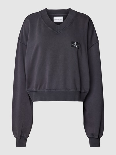 Calvin Klein Jeans Oversized Sweatshirt mit V-Ausschnitt Black 2