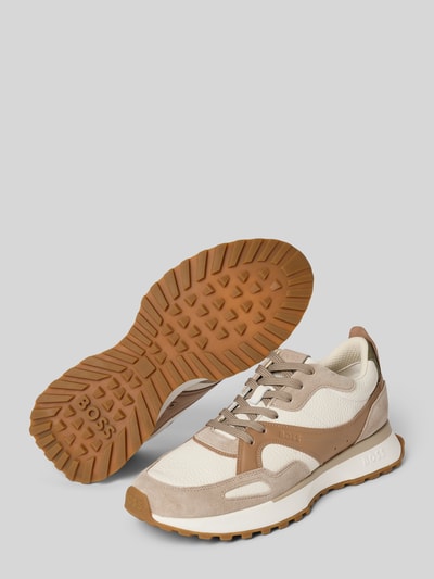 BOSS Lage sneakers van echt leer Beige - 4
