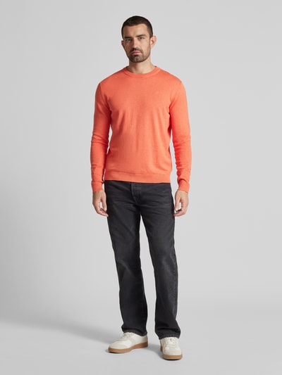 Tom Tailor Regular Fit Strickpullover aus reiner Baumwolle Koralle 1