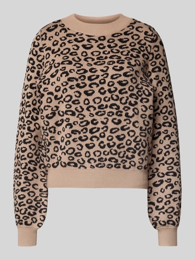 VERO MODA Regular fit gebreide pullover van viscosemix, model 'NANCY' Beige gemêleerd - 2