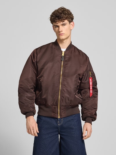 Alpha Industries Regular fit bomberjack met opstaande kraag model 'Heritage' Middenbruin - 4