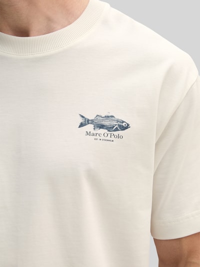 Marc O'Polo Loose Fit T-Shirt aus reiner Baumwolle mit Rücken-Motiv-Print Offwhite 3