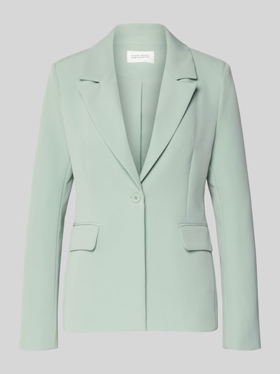 Produktfoto, Blazer mit Pattentaschen Modell 'Isa' van GUIDO MARIA KRETSCHMER WOMAN in lichtgroen, materiaalmix met stretch, recht model, reverskraag, knoopsluiting, klepzakken, ruglengte maat 36 66 cm, borstwijdte 40 cm, mouwlengte 65 cm