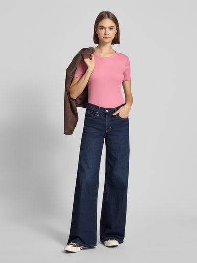 Only Slim fit T-shirt van katoenmix, model 'VAL LIFE' Rosé - 1