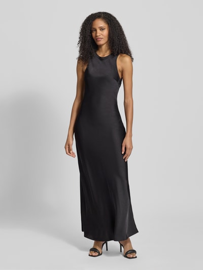 Neo Noir Maxikleid aus Satin Modell 'Celinie' Black 4