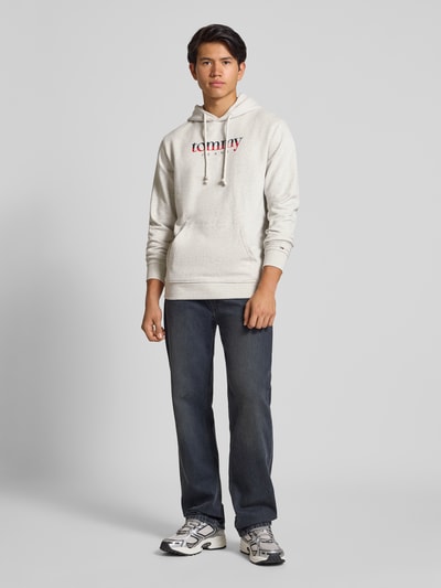 Tommy Jeans Regular fit hoodie van puur katoen Lichtgrijs gemêleerd - 1