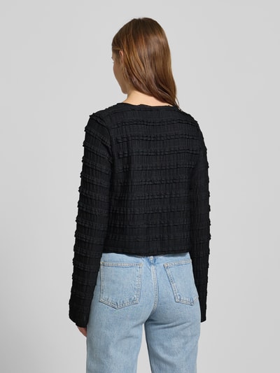 Pieces Regular fit cardigan met kanten details, model 'ANINE' Zwart - 5