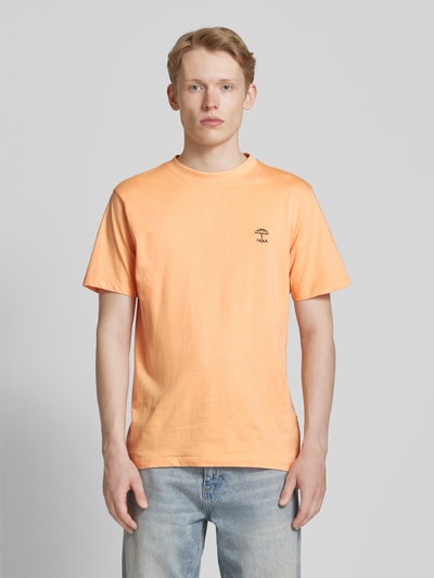 Blend T-Shirt mit geripptem Rundhalsausschnitt Modell 'JENS' Orange 4