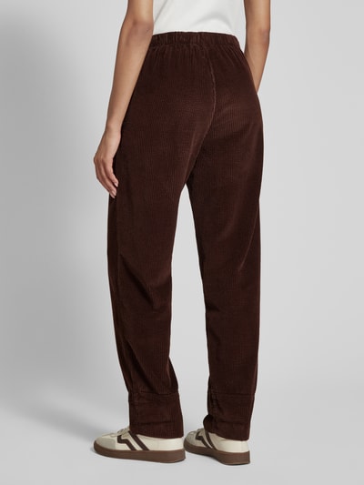 American Vintage Stoffen broek met elastische band, model 'PADOW' Chocoladebruin - 5