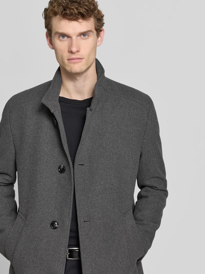 bugatti Kurzmantel mit Stehkragen und Knopfleiste Anthrazit 3