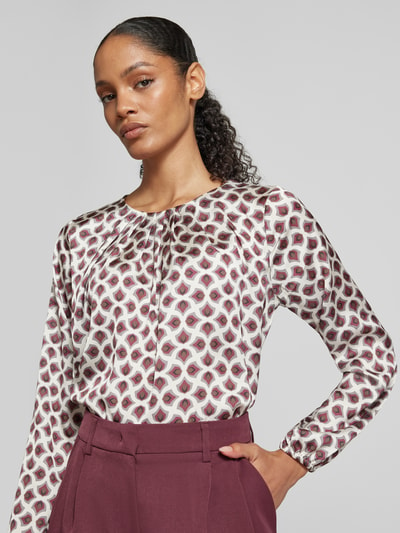 Zero Regular fit blouse met ronde hals Bordeaux - 3