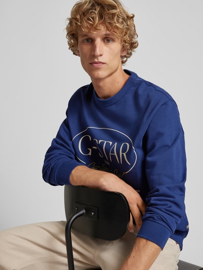 G-Star Raw Sweatshirt met labelprint Bleu - 3