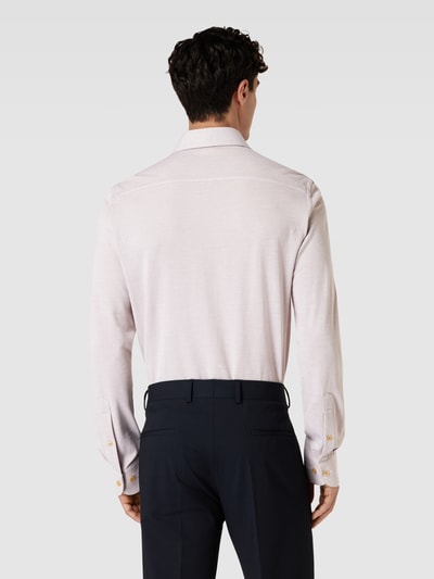 Profuomo Slim fit zakelijk overhemd in gemêleerde look Beige - 5