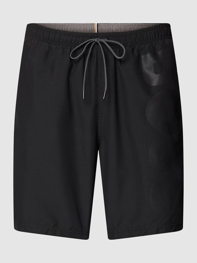 BOSS Regular Fit Badehose mit Label-Print Modell 'Orca' Black 1