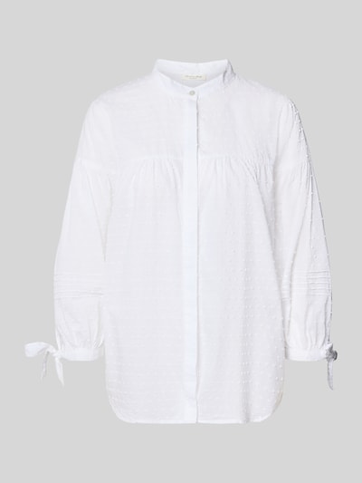 Productfoto, Regular Fit Bluse mit 3/4-Arm und Knotendetails van Christian Berg Woman, puur katoen, all-over look, opstaande kraag, verborgen knoopsluiting, 3/4-mouw met knoopdetail, ruglengte maat 36: 67 cm, mouwlengte maat 36: 34 cm