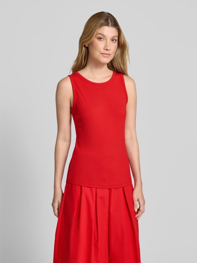 Oui Tanktop met fijnrib Rood - 4