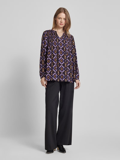 Betty Barclay Regular fit blouseshirt met plissévouwen Paars - 1