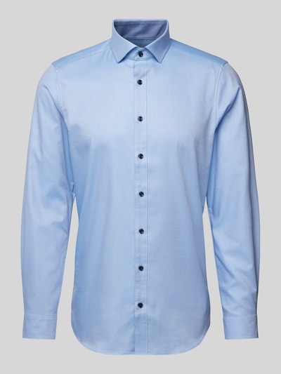 OLYMP Level Five Slim Fit Businesshemd aus Uni Struktur Bleu 2