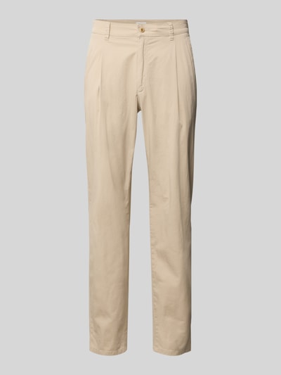 Produktfoto, Chino mit Eingrifftaschen Modell 'Tino' von BRAX in Beige aus Baumwoll-Elasthan-Mix mit Regular-Fit, Gelegte Falten.
