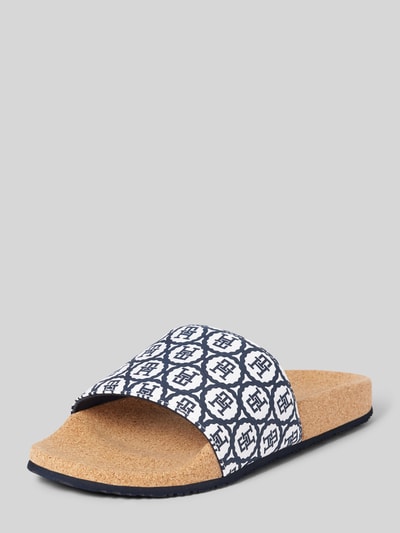 Tommy Hilfiger Slides mit Label-Print Marine 1