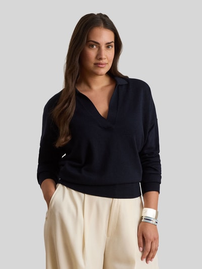 Lauren Ralph Lauren Relaxed Fit Pullover aus Baumwoll-Mix mit Polokragen Marine 6