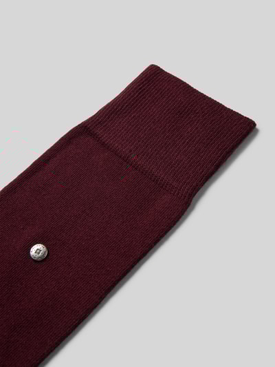 Burlington Sokken van biologische katoenmix met logo-applicatie, model 'Lord' Bordeaux - 2