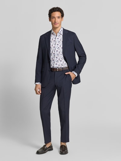 Christian Berg Men Regular Fit Businesshemd aus reiner Baumwolle mit floralem Muster Weiss 1