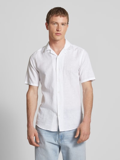 Only & Sons Freizeithemd aus Baumwoll-Leinen-Mix Modell 'CAIDEN' Weiss 4