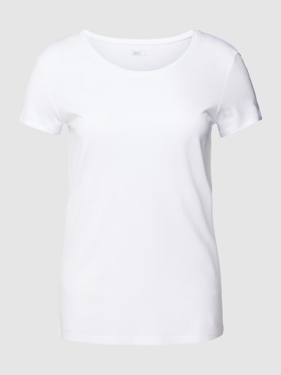 Jake*s Casual T-Shirt mit U-Ausschnitt Weiss 2