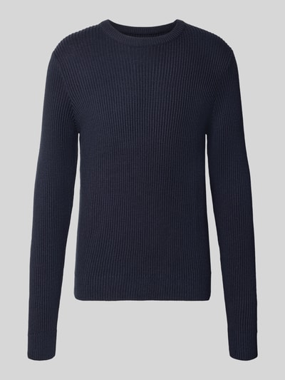 JACK & JONES Strickpullover mit Rundhalsausschnitt Modell 'PANNEL' Marine 1