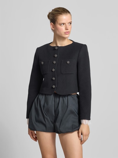 Self-Portrait Jacke aus Woll-Mix mit Kaschmir-Anteil Black 4