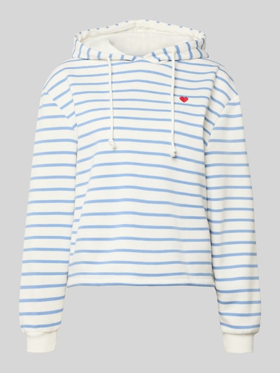 Produktfoto, Loose Fit Hoodie aus Baumwoll-Mix Modell 'CHILLI' von Pieces, Optik: mehrfarbig, gestreift, Label-Stitching-Applikation, Motiv-Stitching, Kapuze mit Tunnelzug, Langarm, Ärmelabschluss gerippt, Material: Baumwoll-Mix.
