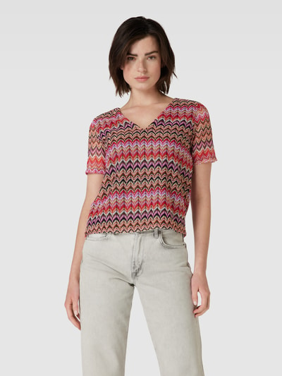 Vero Moda T-shirt in gebreide look, model 'DICTE' Zwart - 4