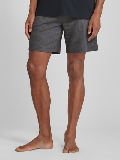 HUGO Regular Fit Sweatshorts mit Strukturmuster Modell 'Austin' Stein 4