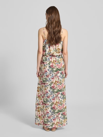 Only Getailleerde maxi-jurk met all-over motief, model 'WINNER' Ecru - 5
