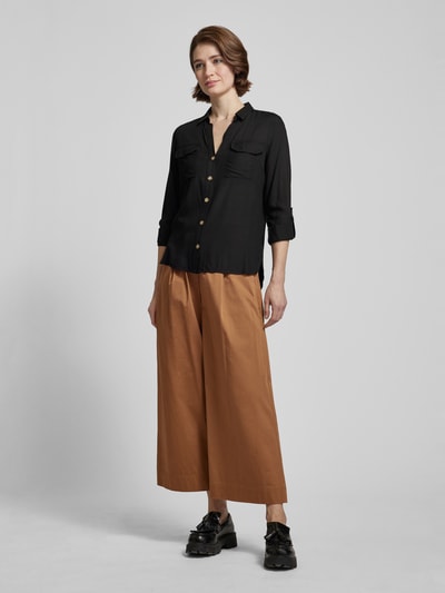 Vero Moda Overhemdblouse met opgestikte paspelzakken op de borst, model 'BUMPY' Zwart - 1