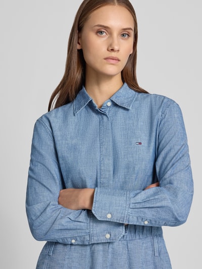 Tommy Jeans Tailliertes Freizeitkleid aus reiner Baumwolle Hellblau 3