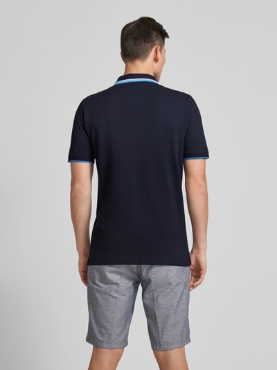 Fynch-Hatton Regular Fit Poloshirt mit Kontraststreifen Marine Melange 5