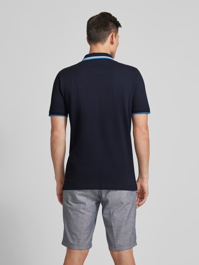 Fynch-Hatton Regular fit poloshirt met contraststrepen Marineblauw gemêleerd - 5