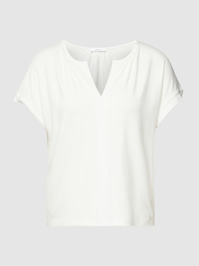 OPUS T-Shirt in unifarbenem Design Modell 'Sepo' Offwhite 1