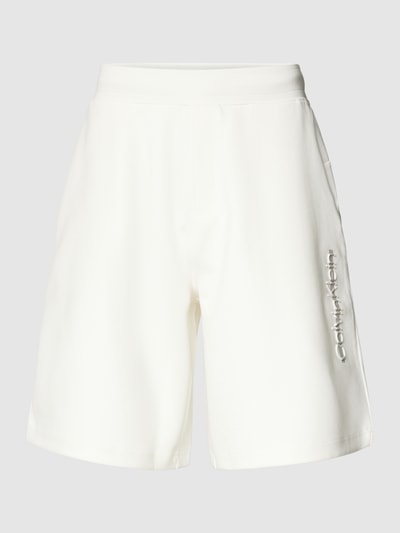 CK Calvin Klein Regular fit sweatshorts in effen design Offwhite - 2