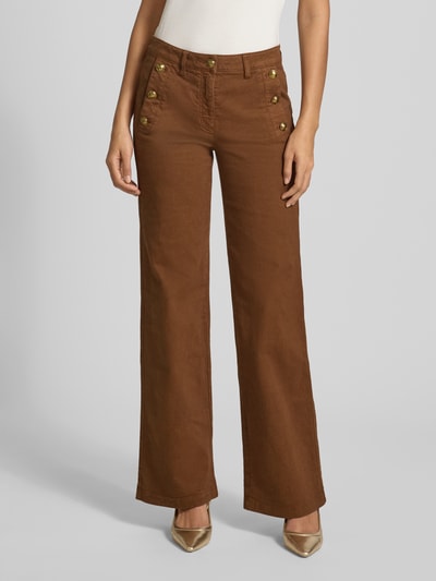 Luisa Cerano Jeansy z guzikami i kieszeniami z tyłu Camel 4