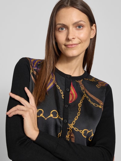 Lauren Ralph Lauren Gebreid jack met knoopsluiting, model 'OFRYAH' Zwart - 3
