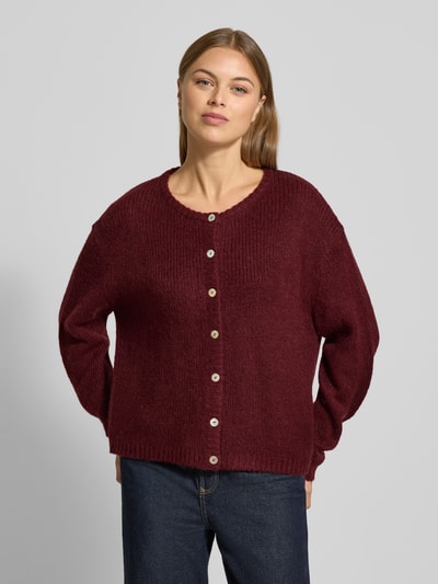 s.Oliver RED LABEL Kurtka z dzianiny o kroju regular fit z dodatkiem wełny z alpaki Bordowy 4