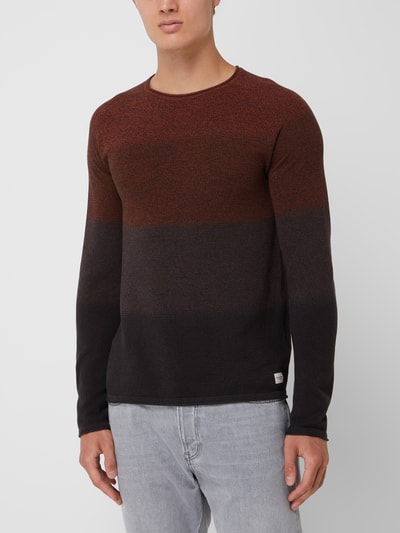 Jack & Jones Strickpullover mit Label-Patch Modell 'HILL' Dunkelbraun 4